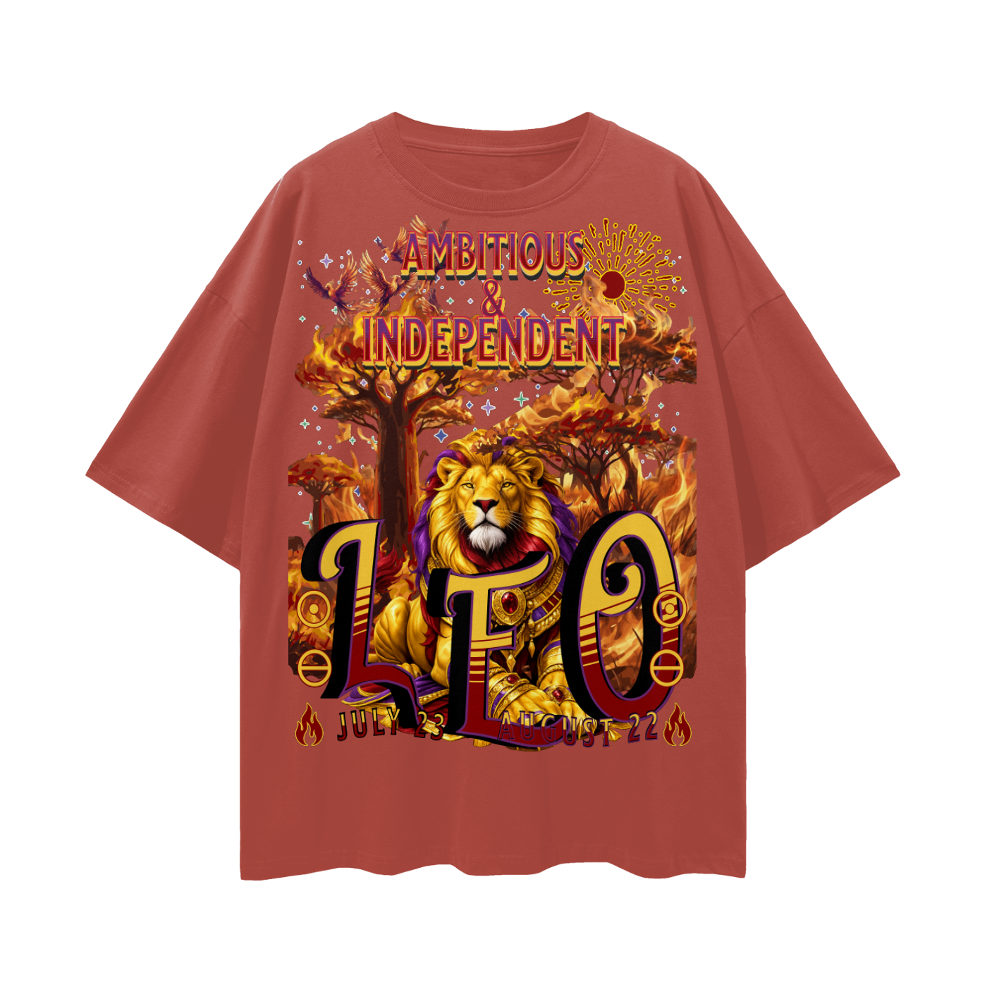 (Leo) Streetwear Loose Drop Shoulder T-Shirt