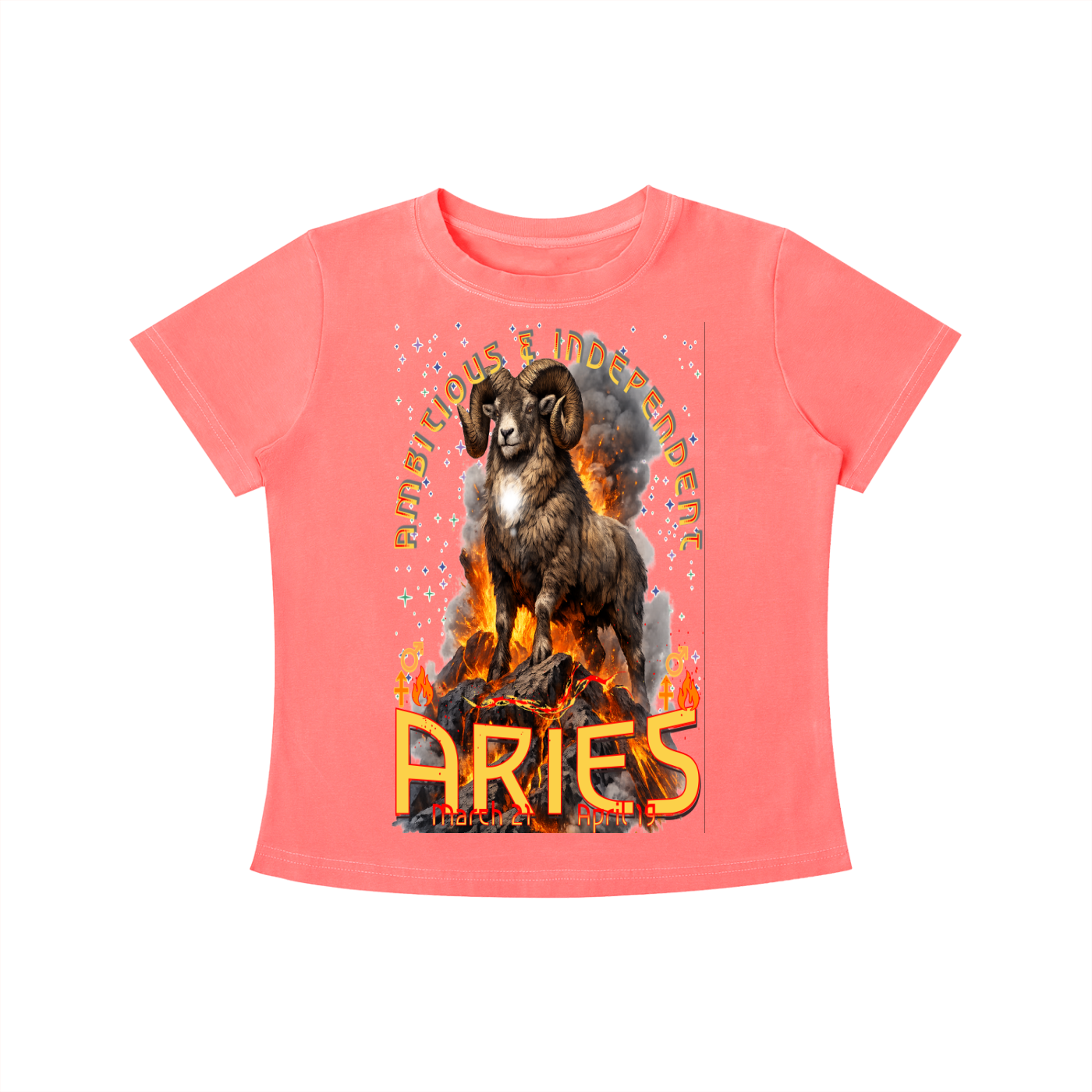 (Aries) Vintage Wash Slim Fit T-shirt