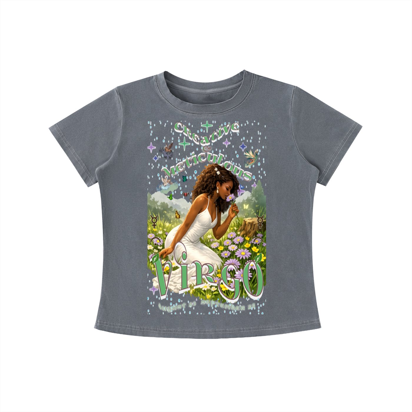 (Virgo) Vintage Wash Slim Fit T-shirt