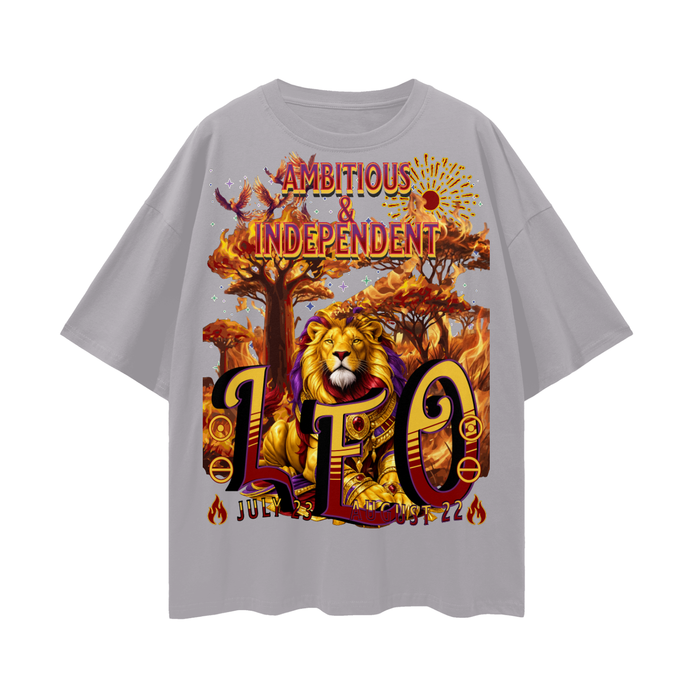 (Leo) Streetwear Loose Drop Shoulder T-Shirt