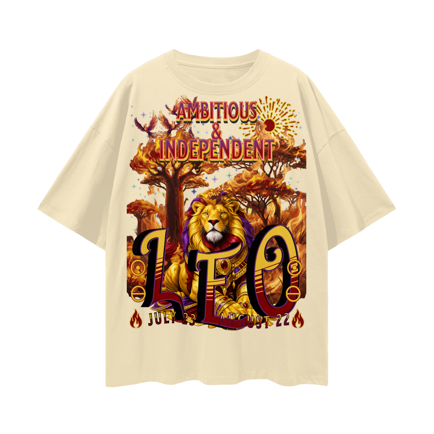 (Leo) Streetwear Loose Drop Shoulder T-Shirt