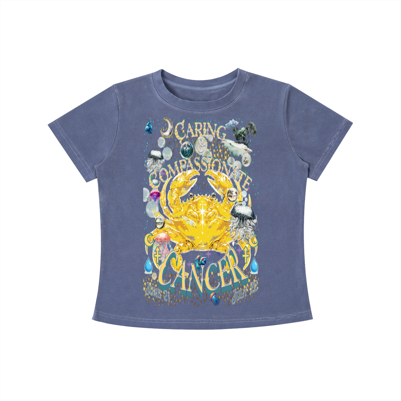 (Cancer) Vintage Wash Slim Fit T-shirt