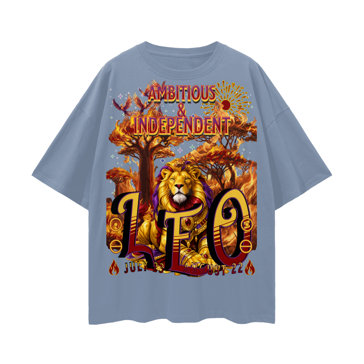 (Leo) Streetwear Loose Drop Shoulder T-Shirt