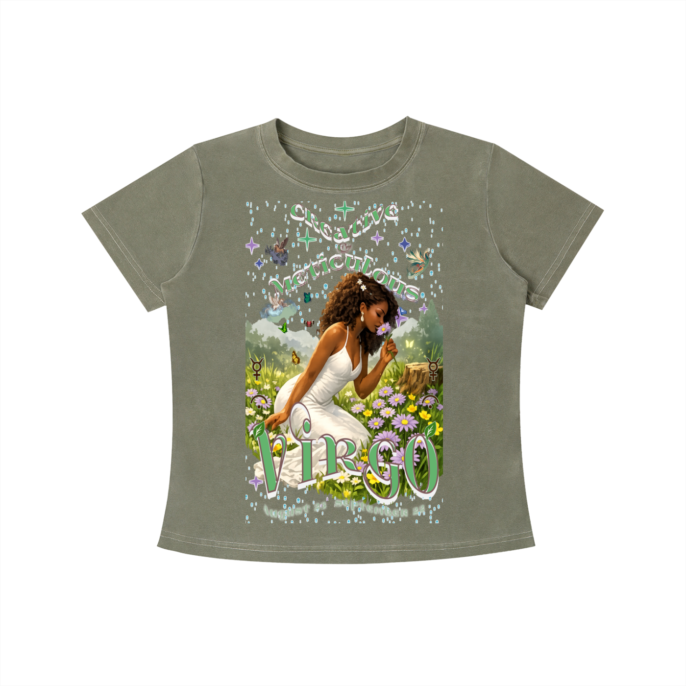 (Virgo) Vintage Wash Slim Fit T-shirt