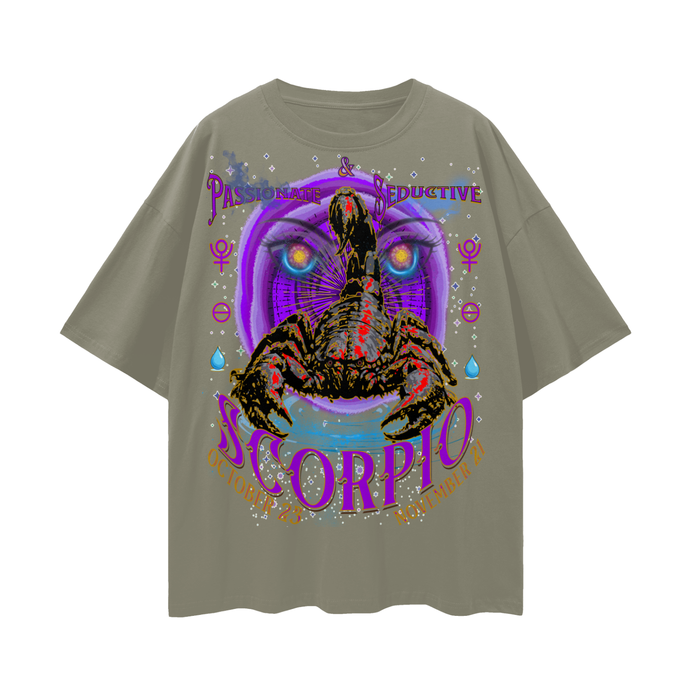 (Scorpio) Streetwear Loose Drop Shoulder T-Shirt