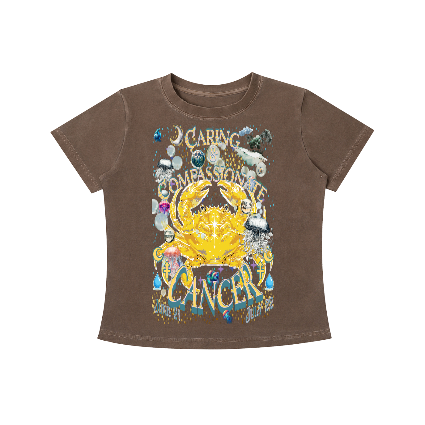 (Cancer) Vintage Wash Slim Fit T-shirt