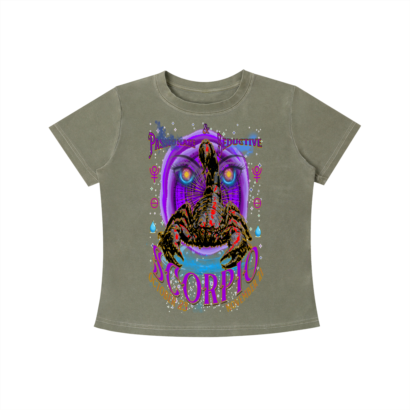 (Scorpio) Vintage Wash Slim Fit T-shirt