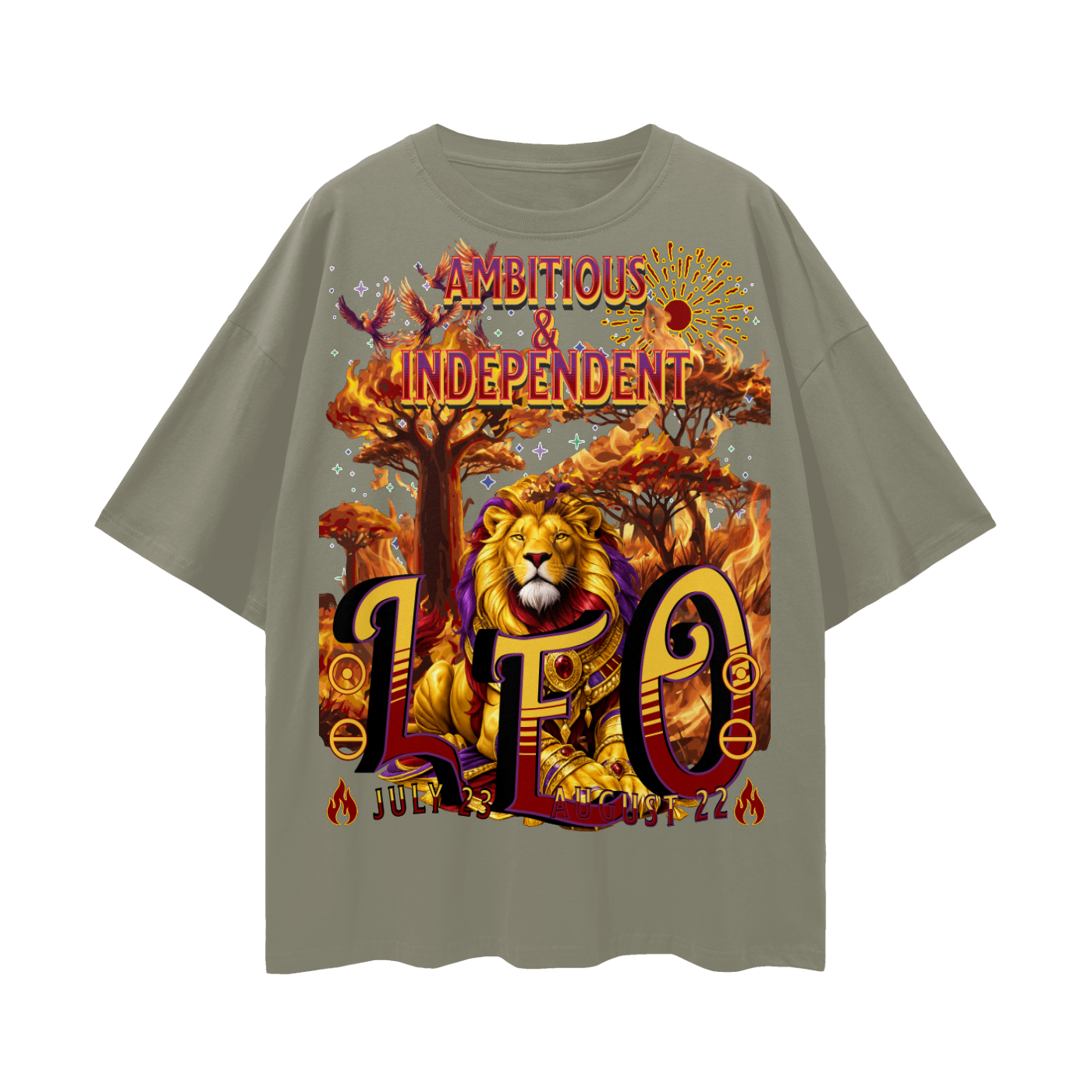 (Leo) Streetwear Loose Drop Shoulder T-Shirt