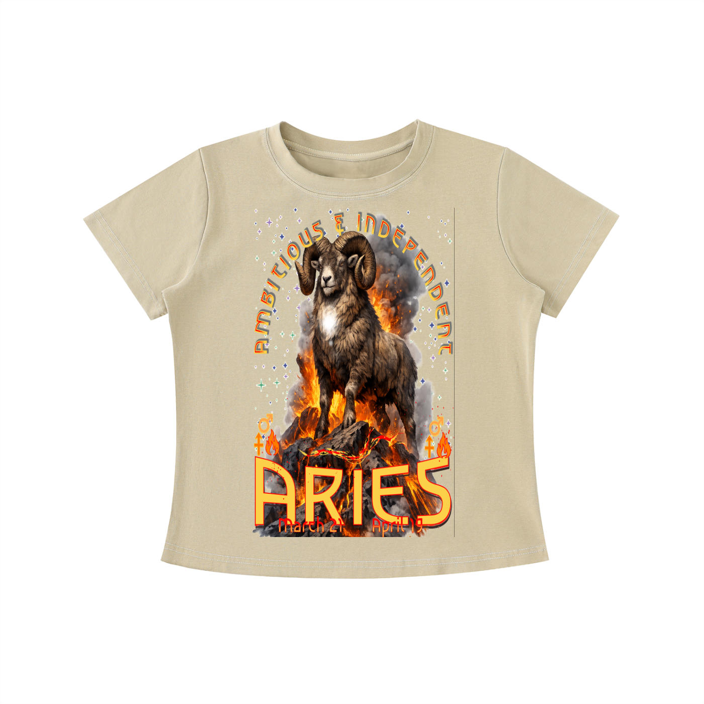 (Aries) Vintage Wash Slim Fit T-shirt