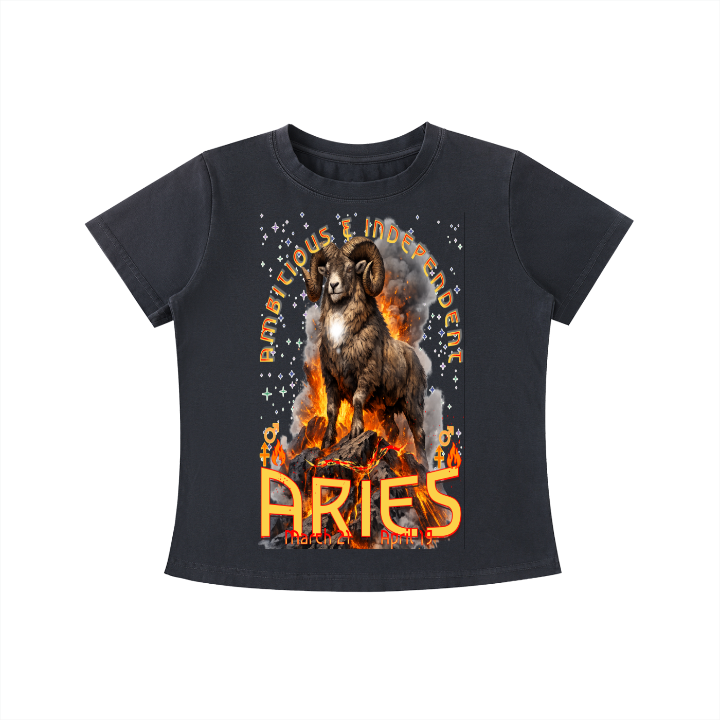 (Aries) Vintage Wash Slim Fit T-shirt