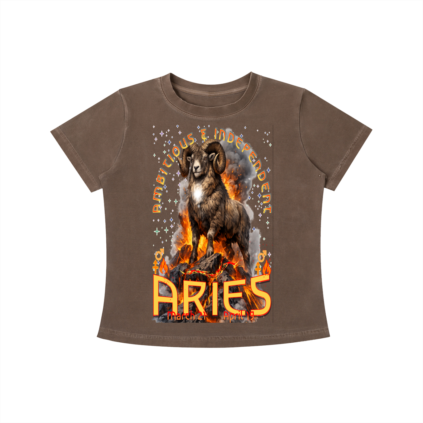 (Aries) Vintage Wash Slim Fit T-shirt