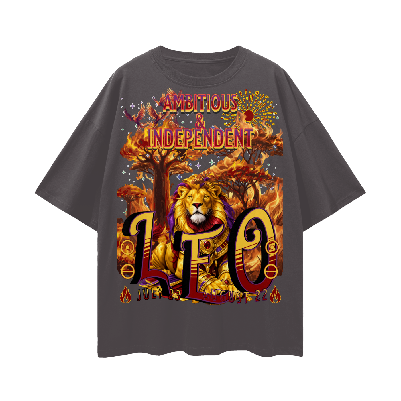 (Leo) Streetwear Loose Drop Shoulder T-Shirt