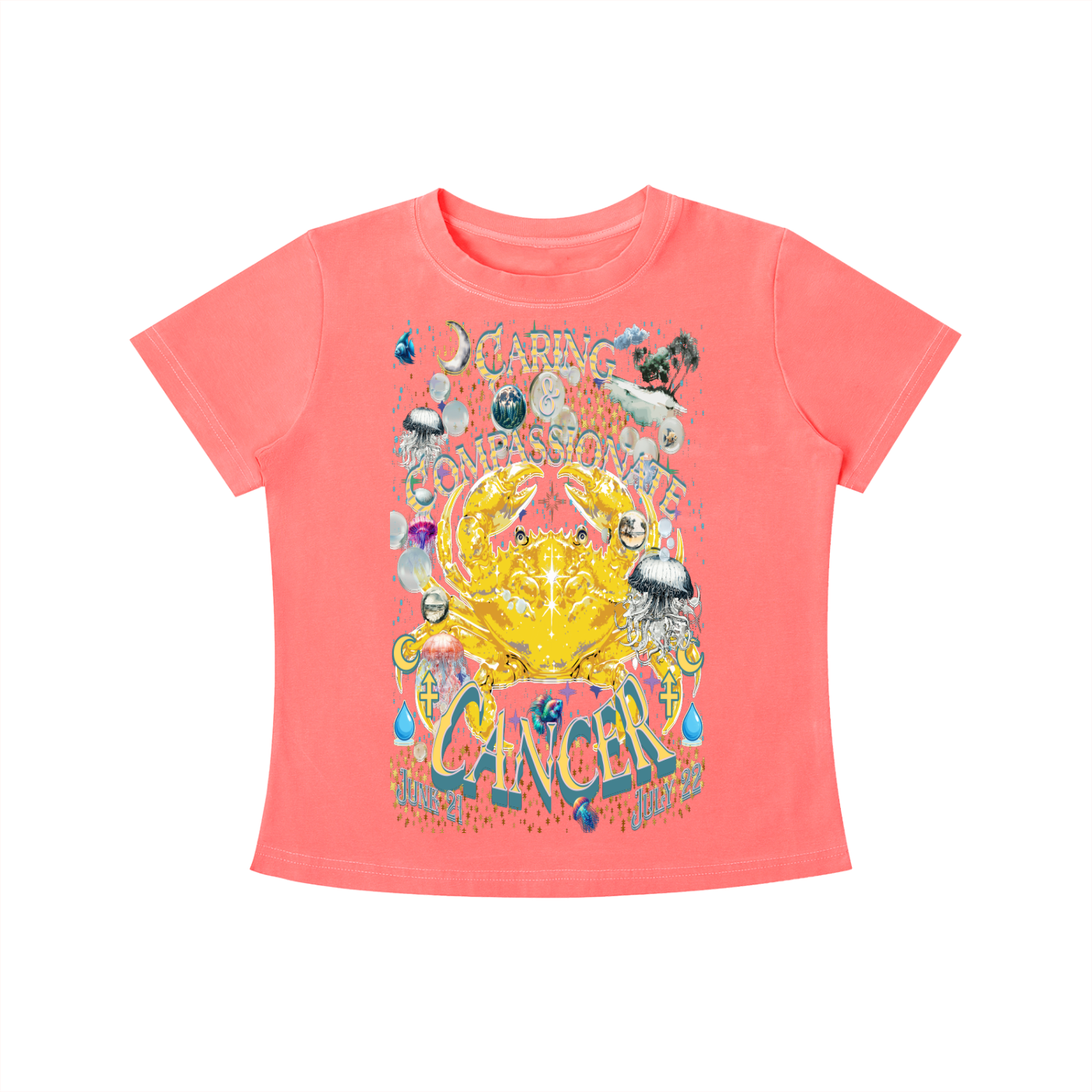 (Cancer) Vintage Wash Slim Fit T-shirt