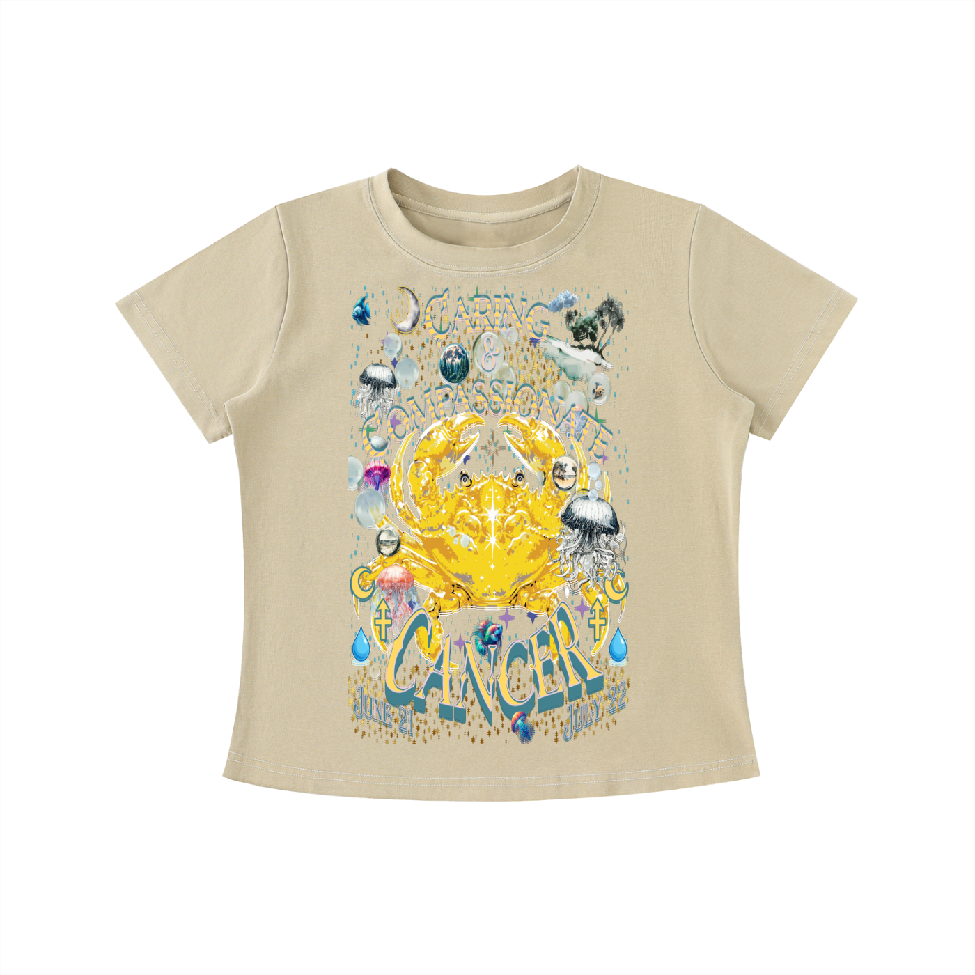 (Cancer) Vintage Wash Slim Fit T-shirt