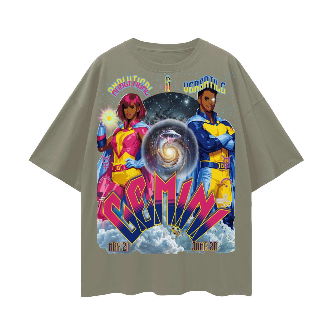 (Gemini)* Streetwear Loose Drop Shoulder T-Shirt