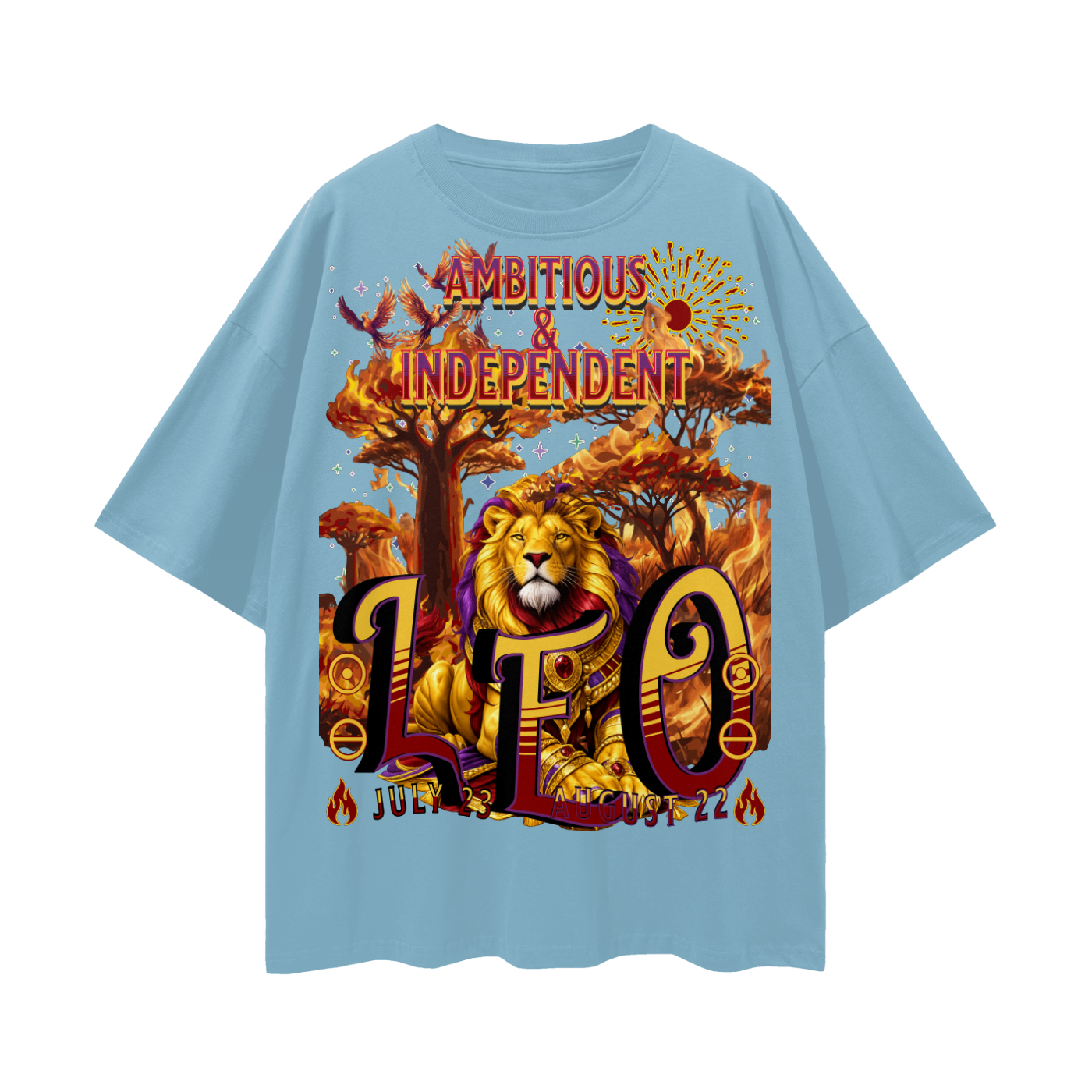 (Leo) Streetwear Loose Drop Shoulder T-Shirt