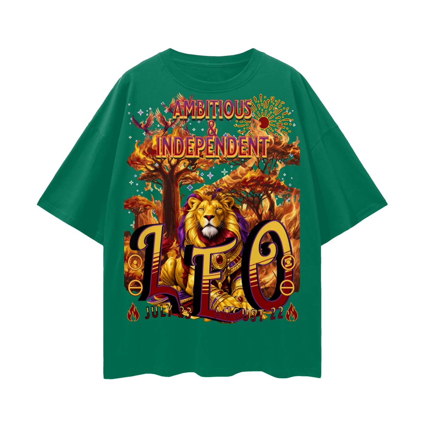 (Leo) Streetwear Loose Drop Shoulder T-Shirt