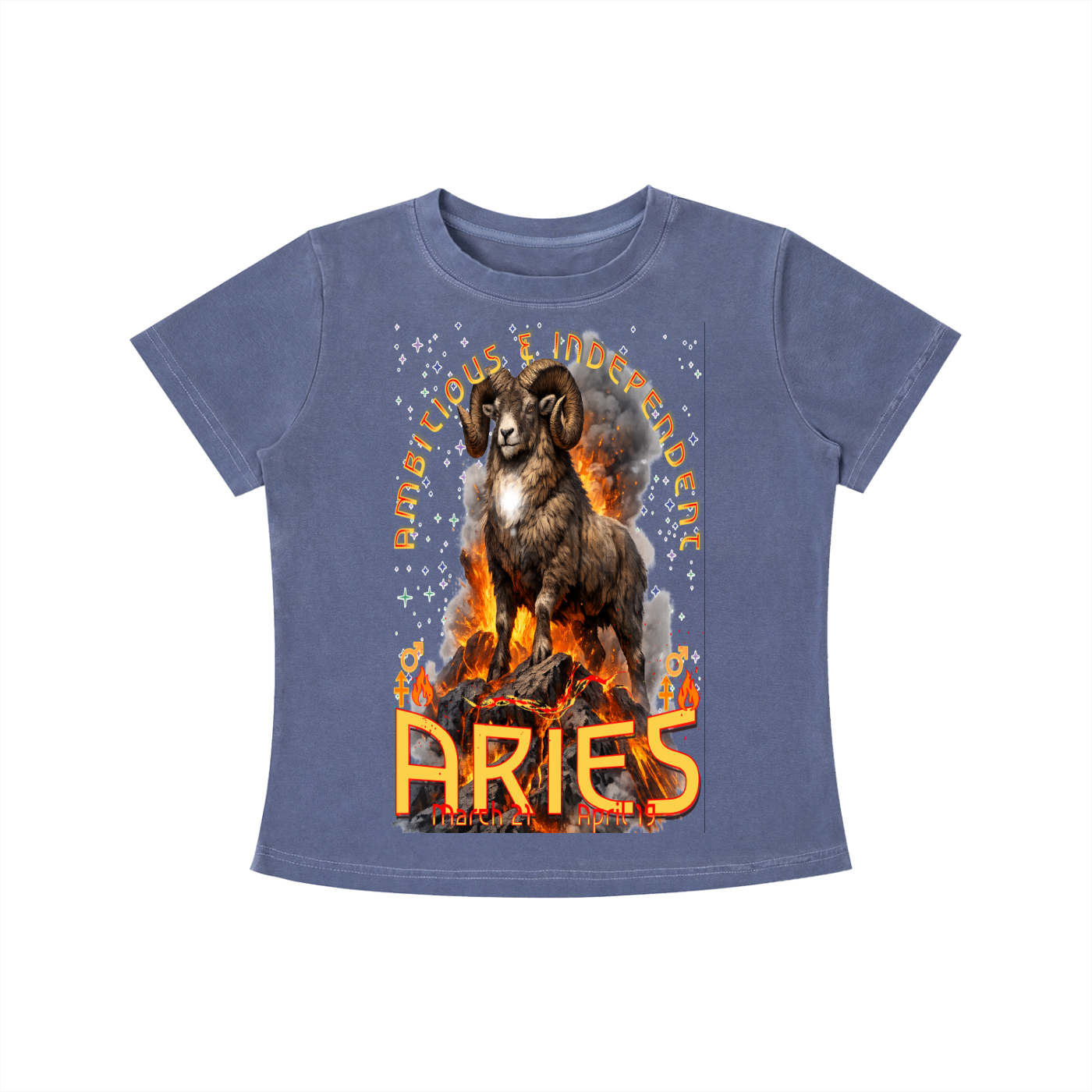 (Aries) Vintage Wash Slim Fit T-shirt