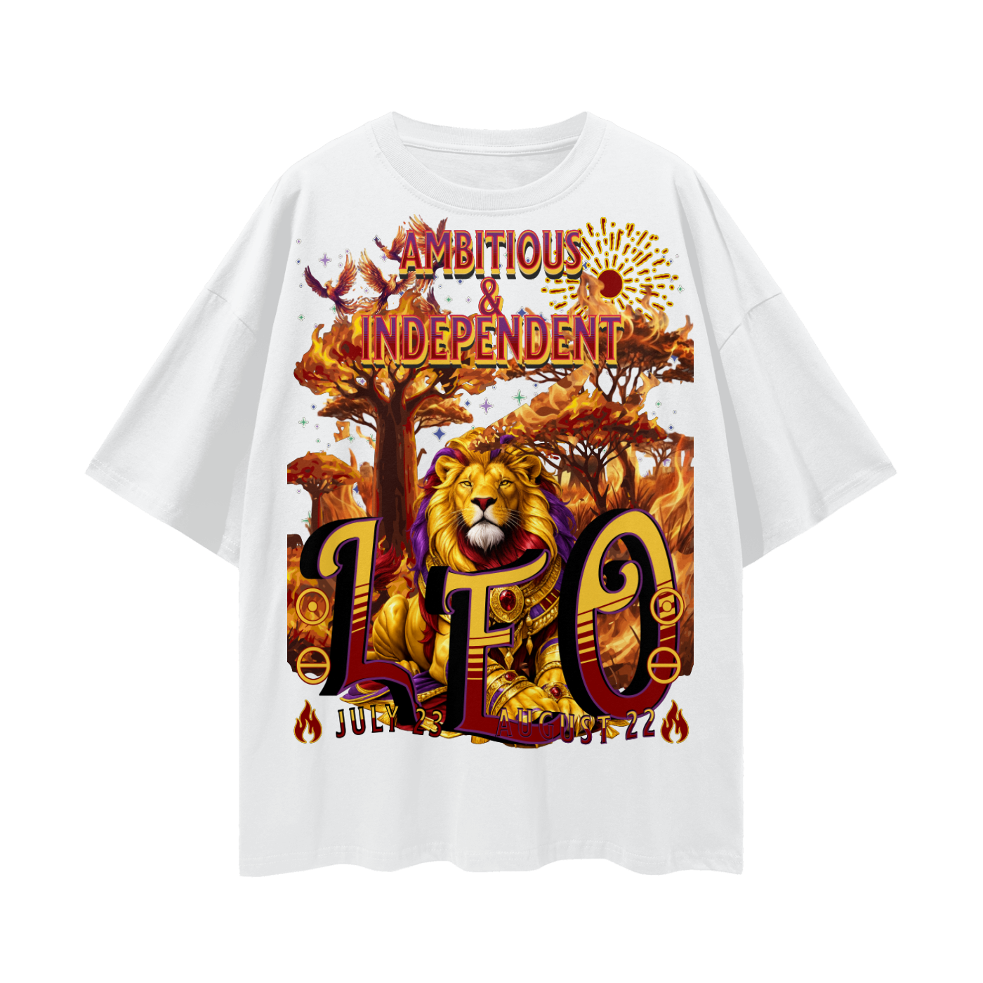 (Leo) Streetwear Loose Drop Shoulder T-Shirt